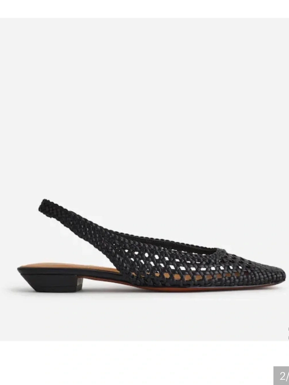 Madewell Black Woven Slingback Flats